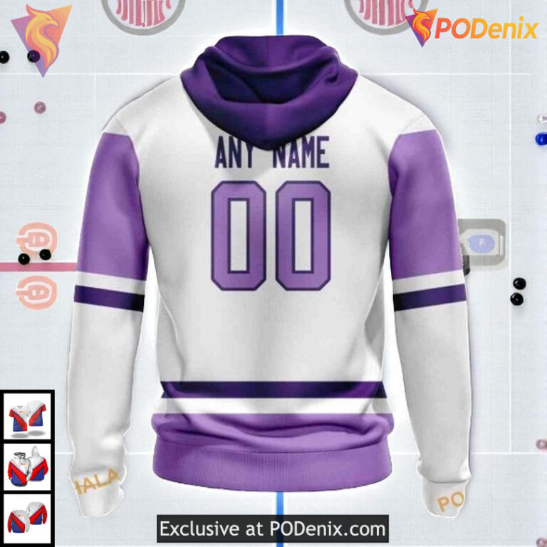 2025 Hockey Fights Cancer Tribute NHL Edmonton Oilers Hoodie 3D - 1