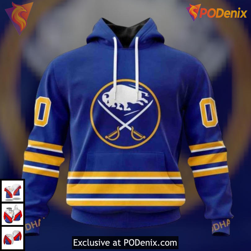2025 Home Kits Personalized Edition NHL Buffalo Sabres Youth Hoodie Custom 3D