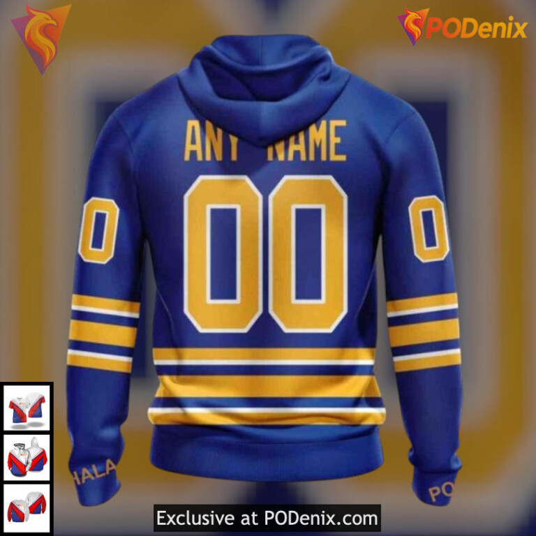 2025 Home Kits Personalized Edition NHL Buffalo Sabres Youth Hoodie Custom 3D - 1