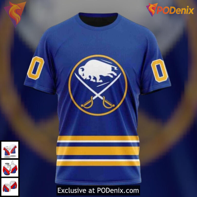 2025 Home Kits Personalized Edition NHL Buffalo Sabres Youth Hoodie Custom 3D - 2