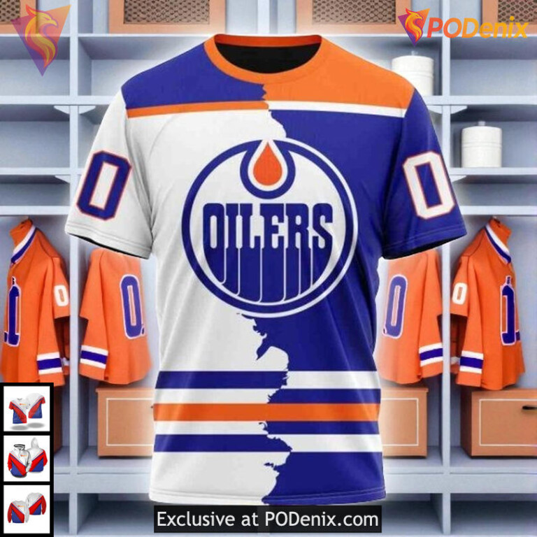 2025 Home Mix Away Jersey NHL Edmonton Oilers All Over Print Hoodie - 2
