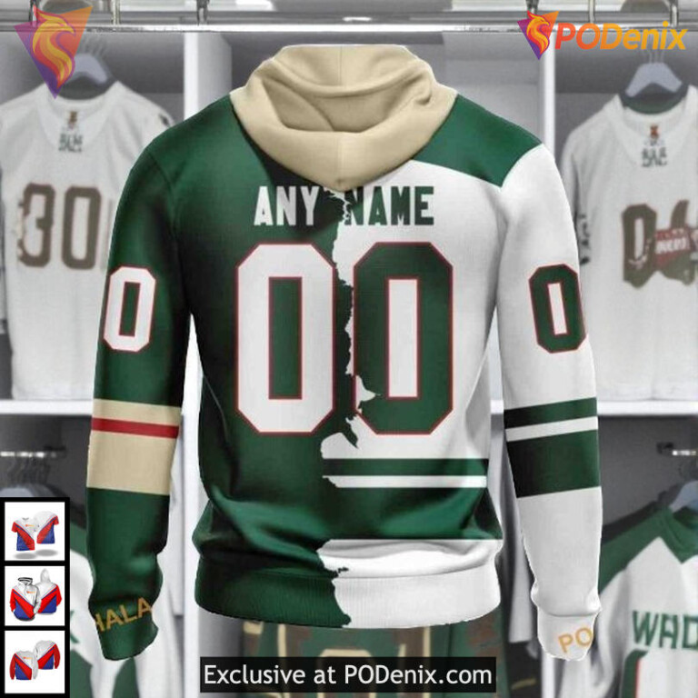 2025 Mix Home And Away NHL Minnesota Wild All Over Print Hoodie - 1