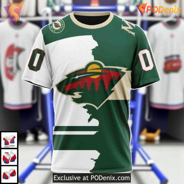 2025 Mix Home And Away NHL Minnesota Wild All Over Print Hoodie - 2