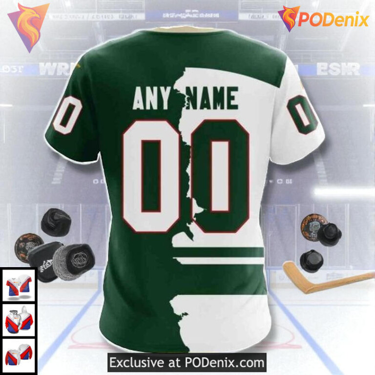 2025 Mix Home And Away NHL Minnesota Wild All Over Print Hoodie - 3