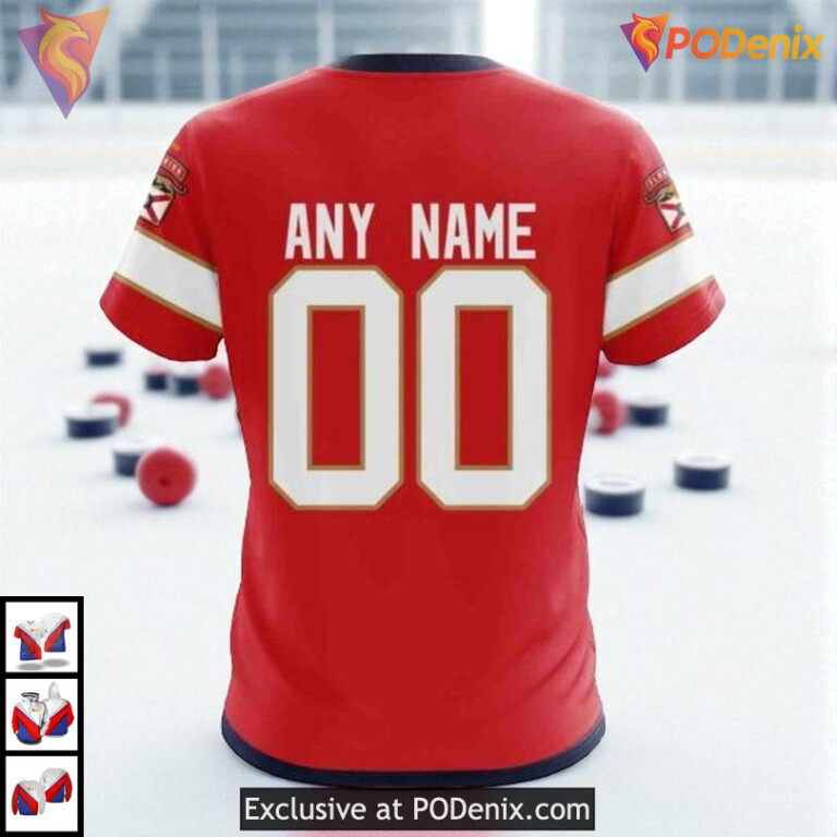 30th Anniversary Home Logo Custom Florida Panthers Zip Up Hoodie NHL 3D - 3