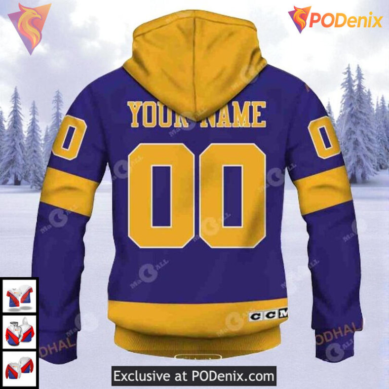 70s Throwback Vintage Away Style Custom Los Angeles Kings Winter Hoodie 3D - 4