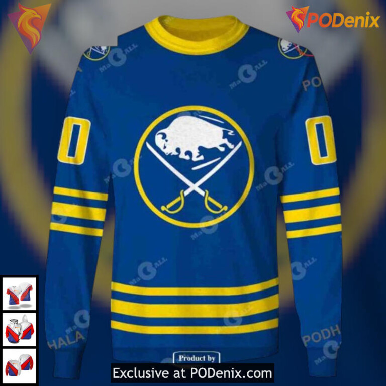 80s 90s Throwback Away Style NHL Buffalo Sabres Graphic Hoodie Vintage 3D - 2