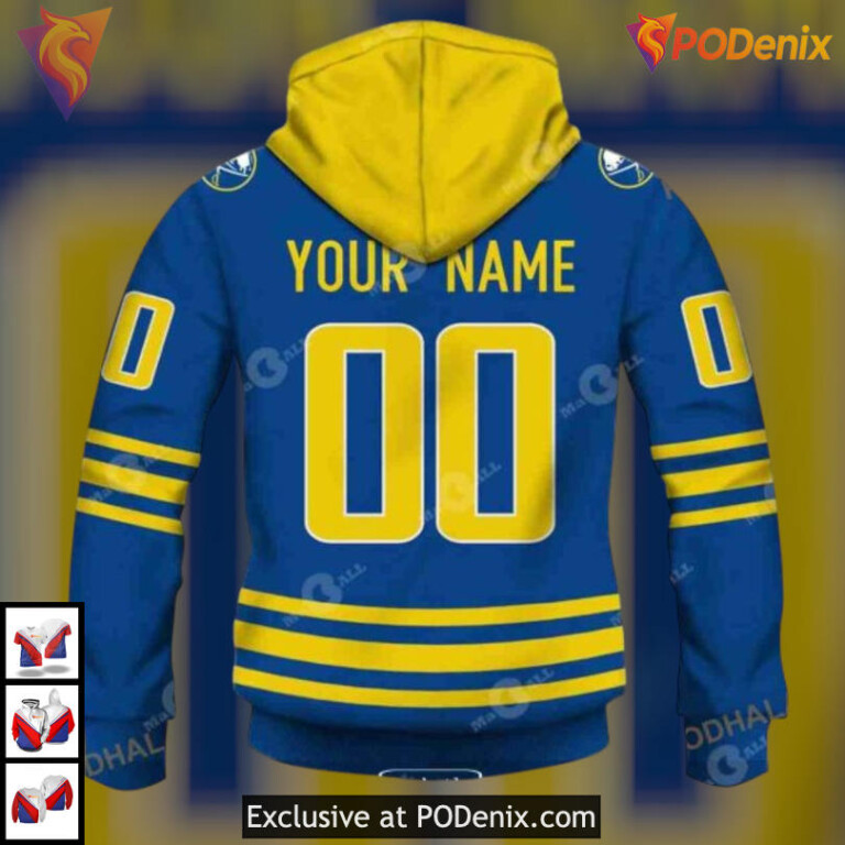 80s 90s Throwback Away Style NHL Buffalo Sabres Graphic Hoodie Vintage 3D - 4
