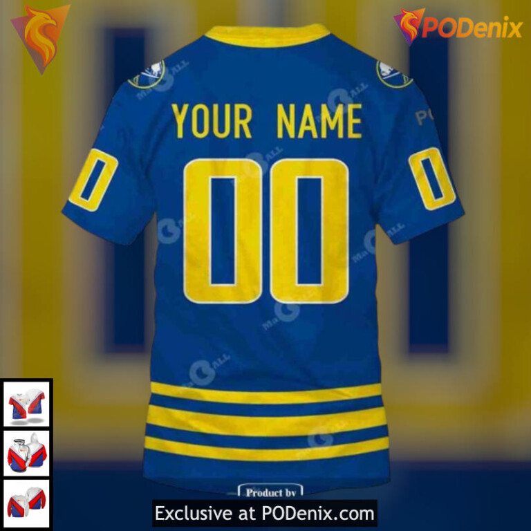 80s 90s Throwback Away Style NHL Buffalo Sabres Graphic Hoodie Vintage 3D - 5