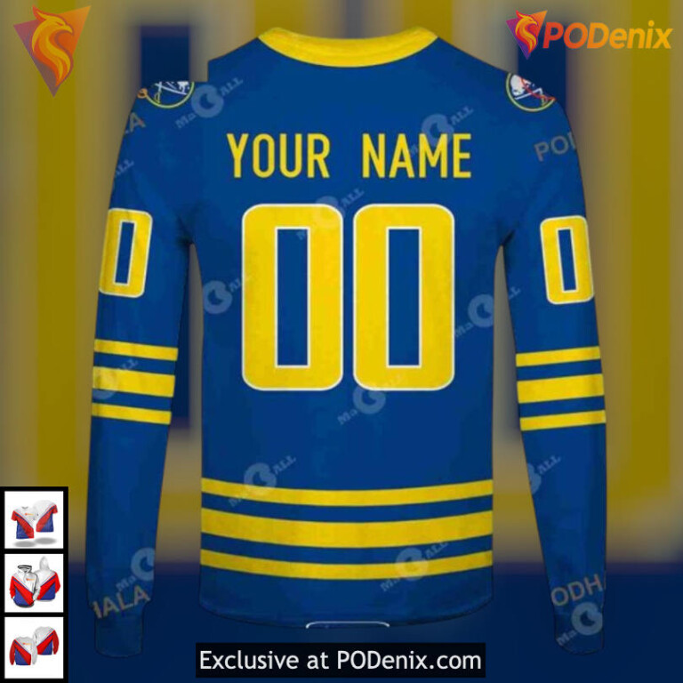 80s 90s Throwback Away Style NHL Buffalo Sabres Graphic Hoodie Vintage 3D - 6