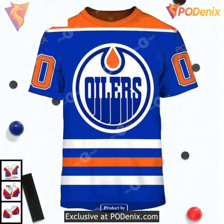 80s Throwback Vintage Away Style NHL Edmonton Oilers All Over Print Hoodie - 1