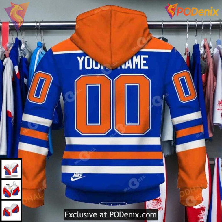 80s Throwback Vintage Away Style NHL Edmonton Oilers All Over Print Hoodie - 3
