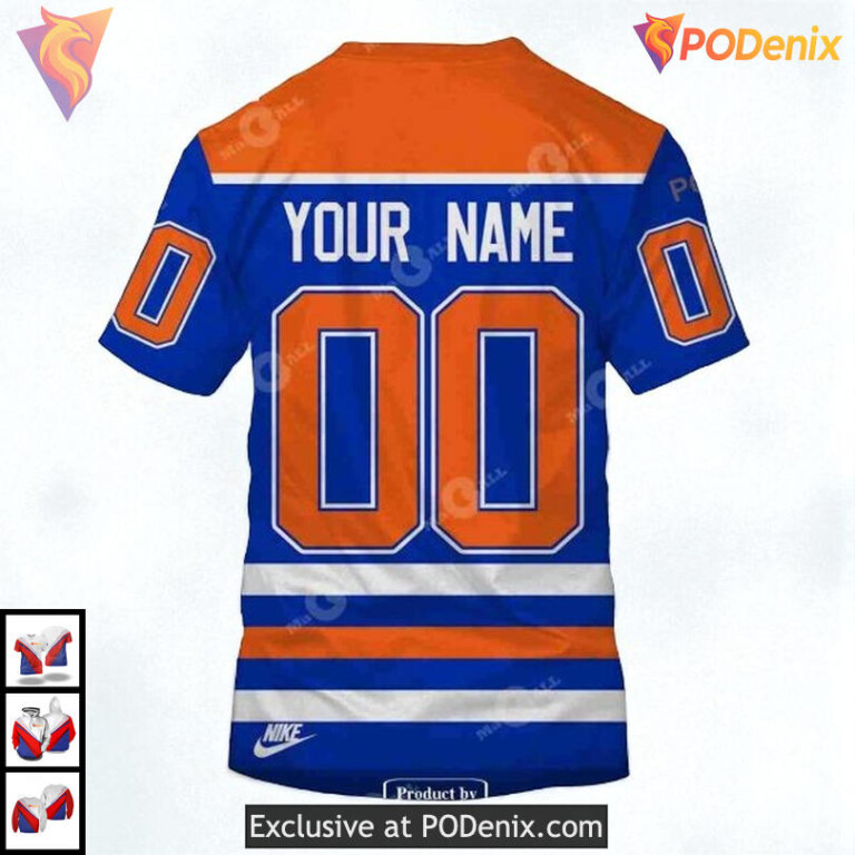 80s Throwback Vintage Away Style NHL Edmonton Oilers All Over Print Hoodie - 4