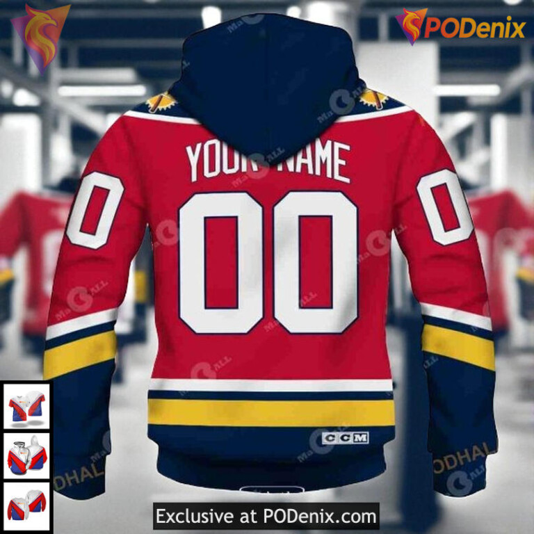 90s Throwback Vintage Away Custom Florida Panthers Hoodie 3D NHL Apparel - 2