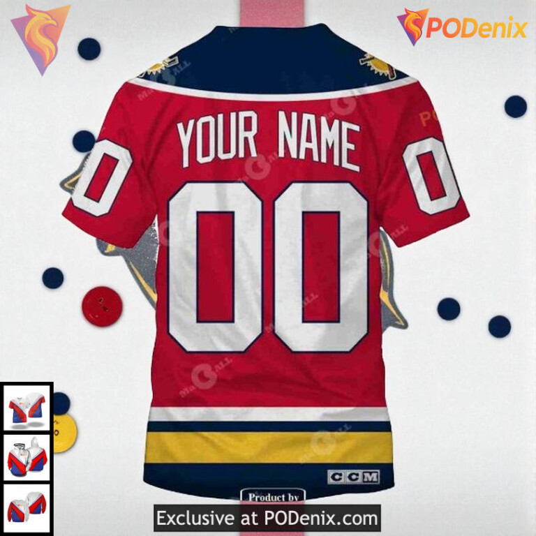 90s Throwback Vintage Away Custom Florida Panthers Hoodie 3D NHL Apparel - 3