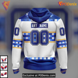 Autism Awareness Custom Name NHL Custom Number Buffalo Sabres Hoodie 3D - 1