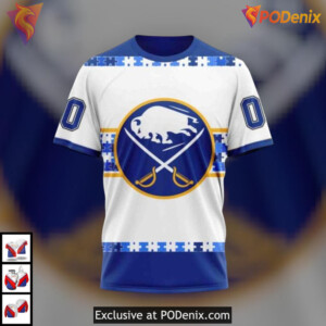 Autism Awareness Custom Name NHL Custom Number Buffalo Sabres Hoodie 3D - 2