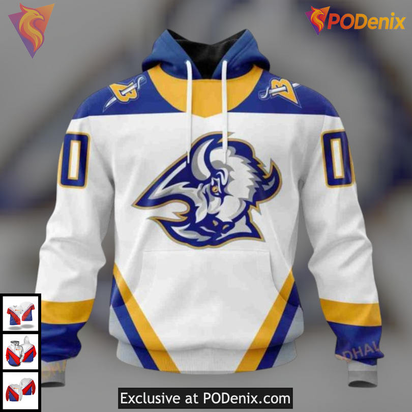 Unisex Retro Concepts Tribute NHL Personalized Buffalo Sabres Hoodie 3D