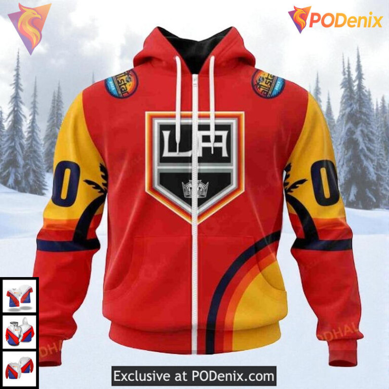 All Star Sunset Special Edition Custom Los Angeles Kings Mens Hoodie NHL 3D - 1