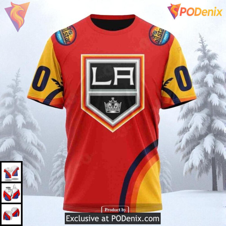All Star Sunset Special Edition Custom Los Angeles Kings Mens Hoodie NHL 3D - 3