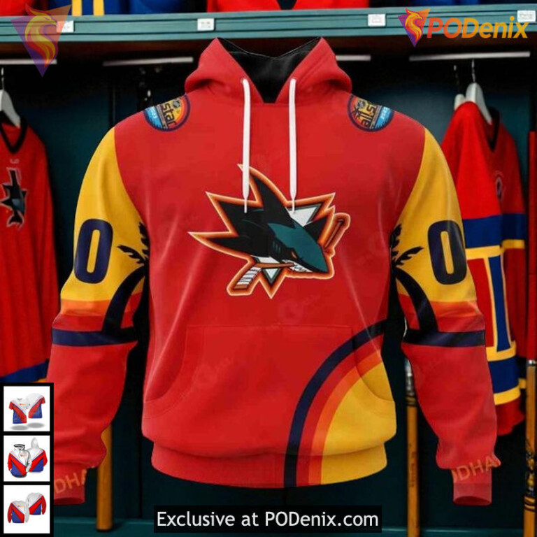All Star Sunset Special Edition Custom San Jose Sharks Full Print Hoodie 3D