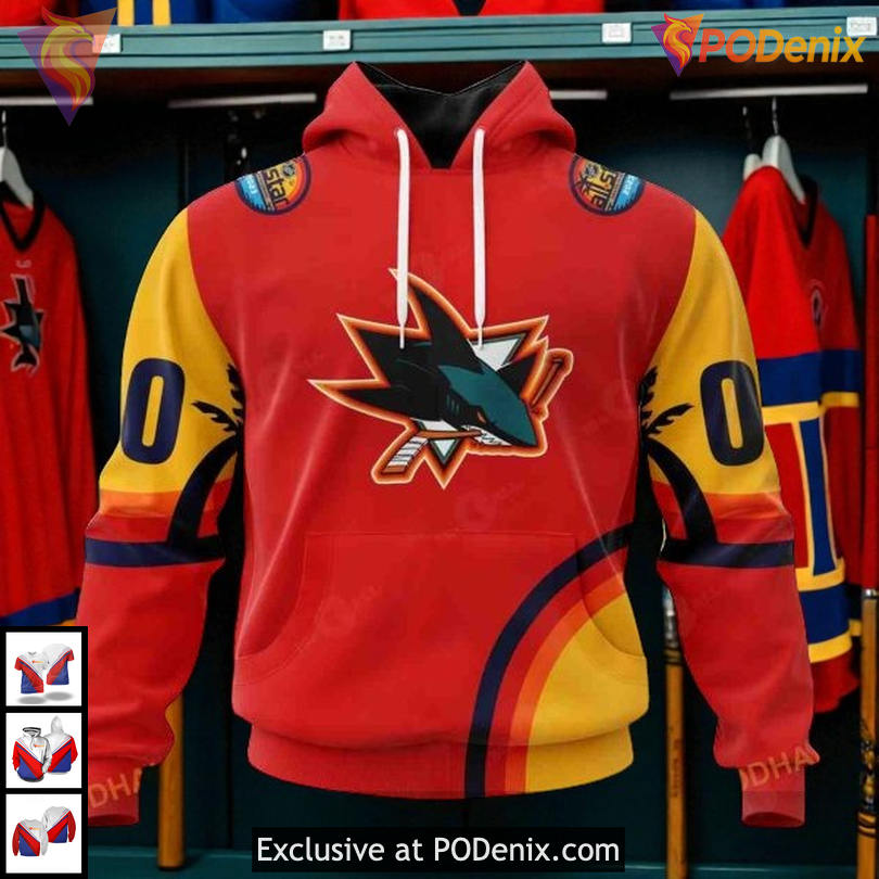 All Star Sunset Special Edition Custom San Jose Sharks Full Print Hoodie 3D