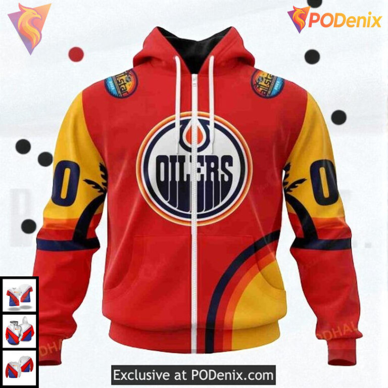 All Star Sunset Special Edition NHL Edmonton Oilers Sweatshirt Hoodie 3D - 1