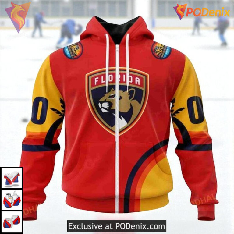 All Star Sunset Theme Custom Florida Panthers All Over Print Hoodie NHL 3D - 1