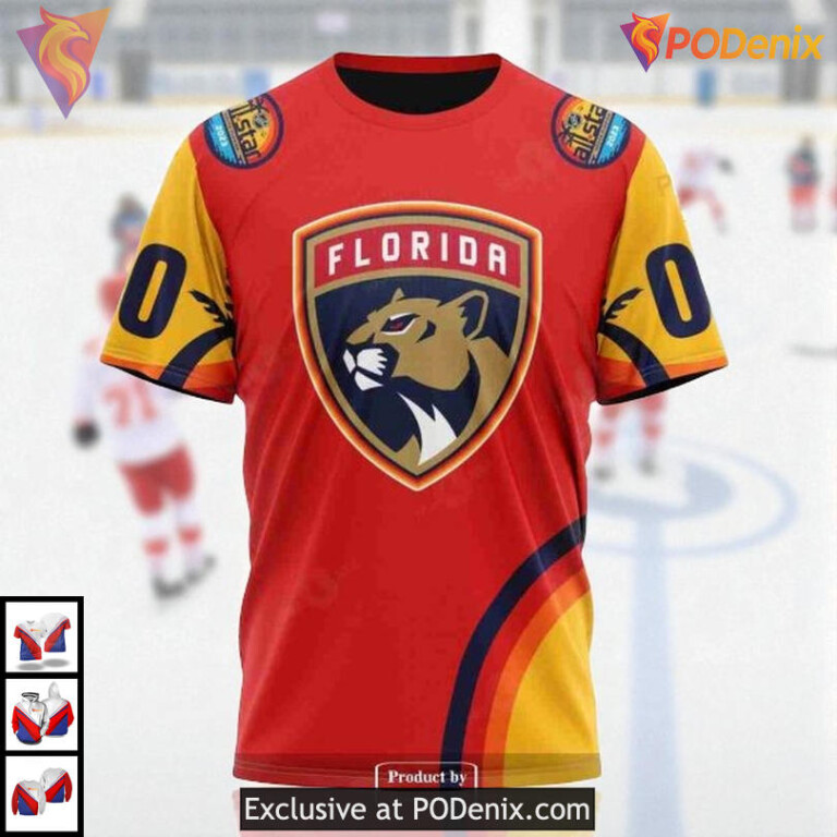 All Star Sunset Theme Custom Florida Panthers All Over Print Hoodie NHL 3D - 3