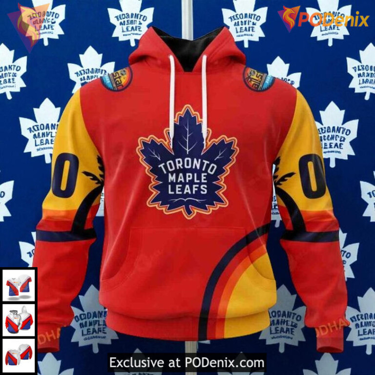 All Star Sunset Toronto Maple Leafs Personalized Hoodie, Custom NHL 3D Shirt
