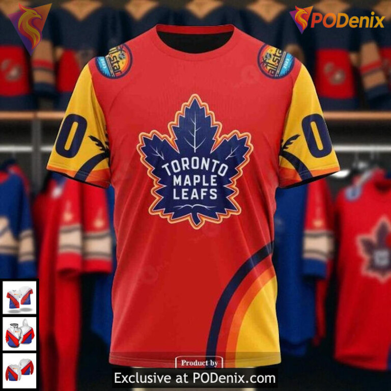 All Star Sunset Toronto Maple Leafs Personalized Hoodie, Custom NHL 3D Shirt - 2