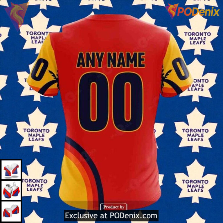 All Star Sunset Toronto Maple Leafs Personalized Hoodie, Custom NHL 3D Shirt - 3