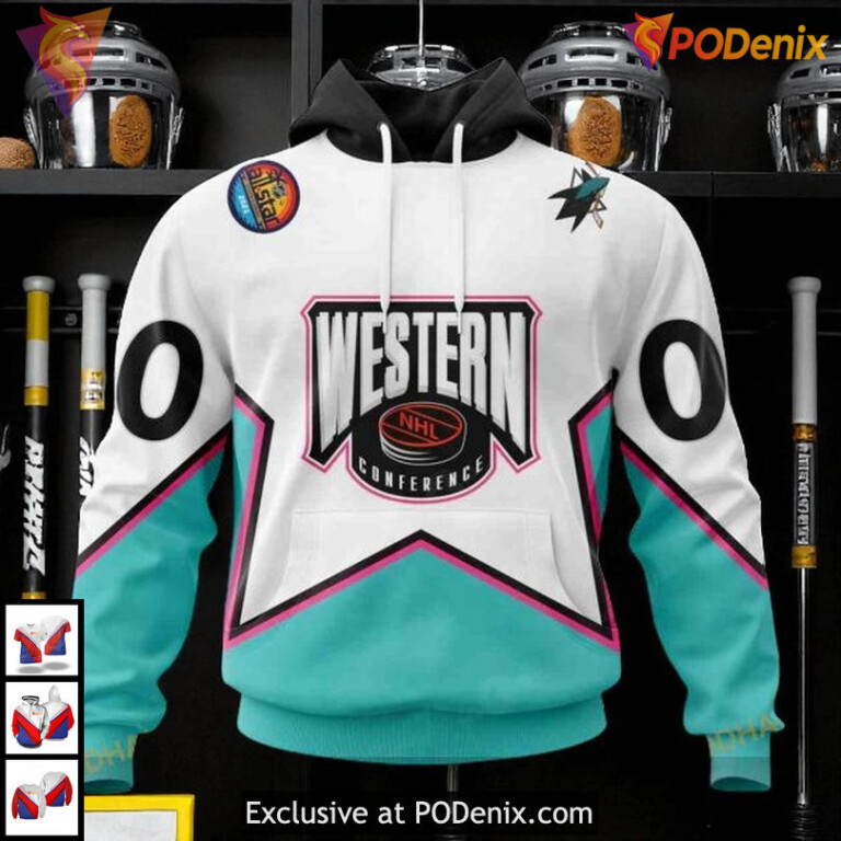 All Star Western Conference 2025 Custom NHL San Jose Sharks Zip Up Hoodie