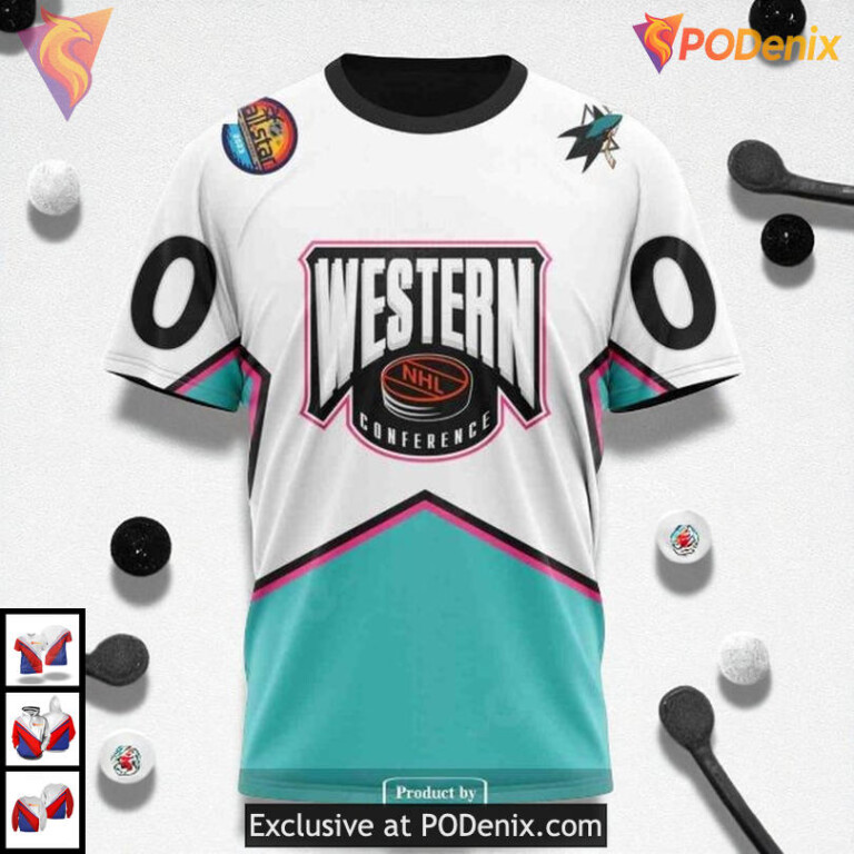 All Star Western Conference 2025 Custom NHL San Jose Sharks Zip Up Hoodie - 2