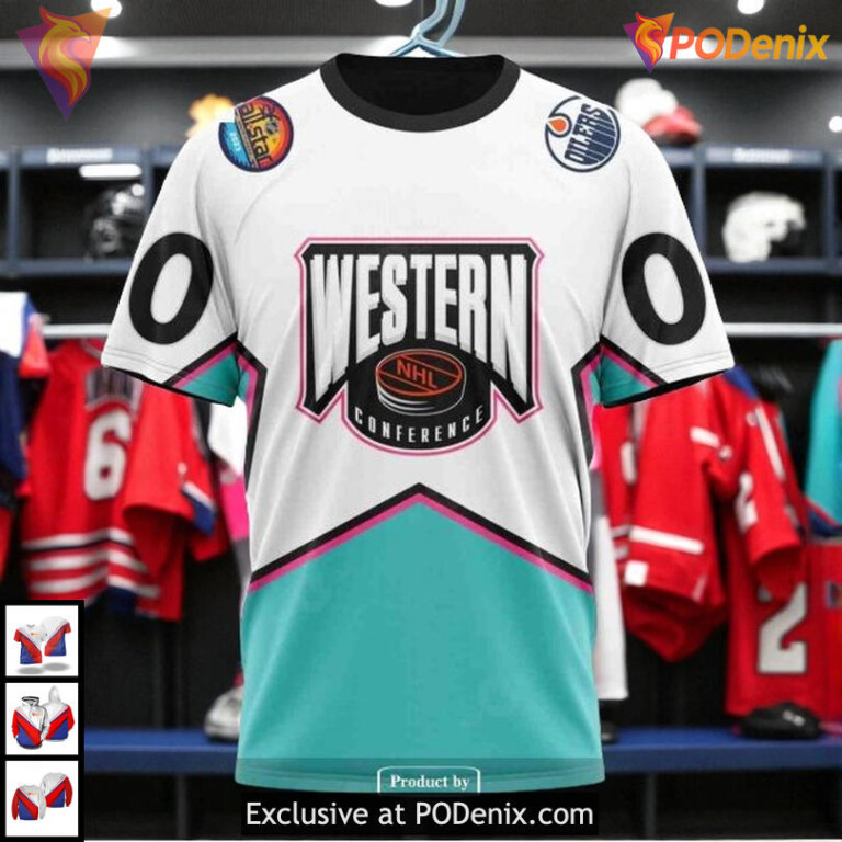 All Star Western Conference 2025 NHL Edmonton Oilers Youth Hoodie 3D - 2