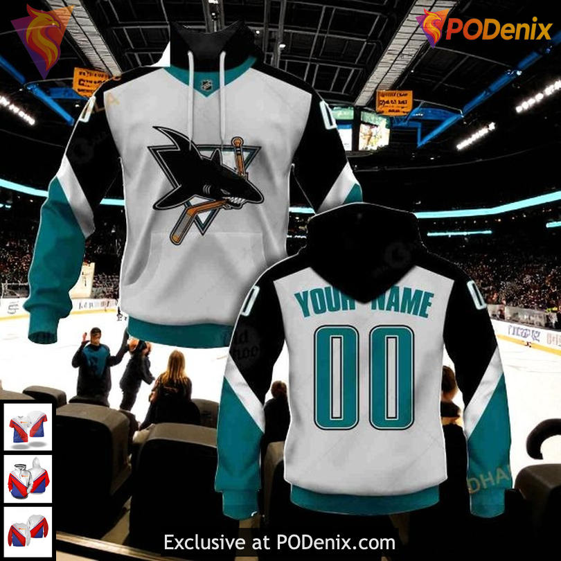 Alternate Reverse Retro Custom Name Number San Jose Sharks 3D Hoodie NHL