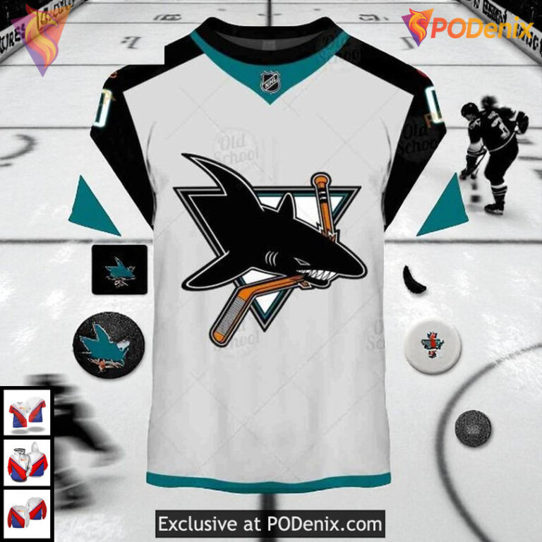 Alternate Reverse Retro Custom Name Number San Jose Sharks 3D Hoodie NHL - 2