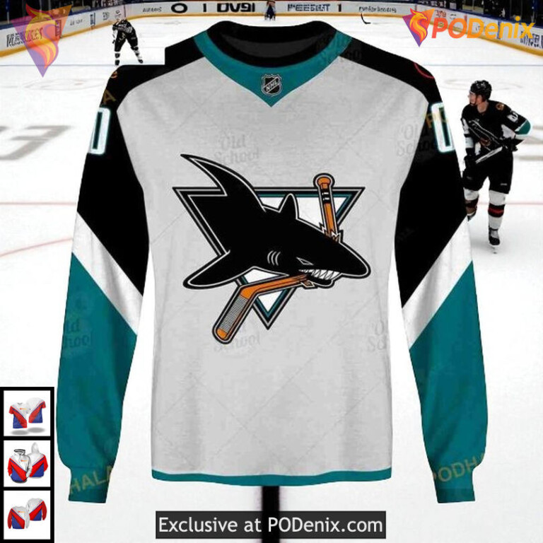 Alternate Reverse Retro Custom Name Number San Jose Sharks 3D Hoodie NHL - 3