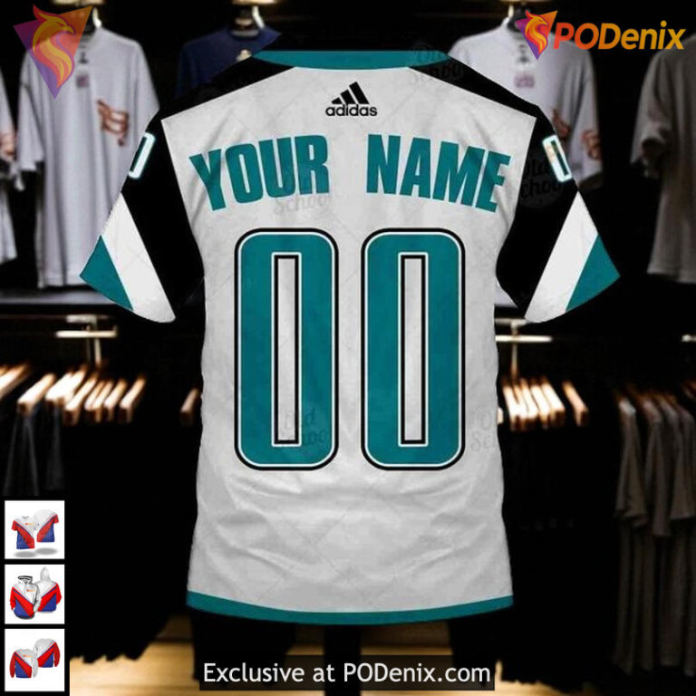 Alternate Reverse Retro Custom Name Number San Jose Sharks 3D Hoodie NHL - 5