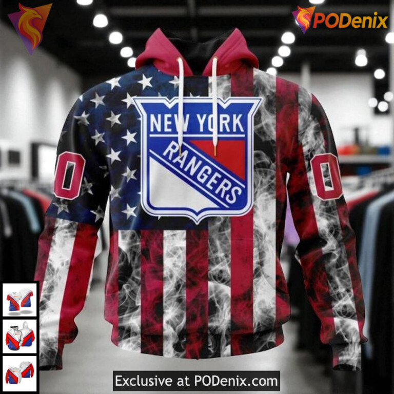 American Flag Independence Day Design Personalized New York Rangers Personalized 3D Hoodie