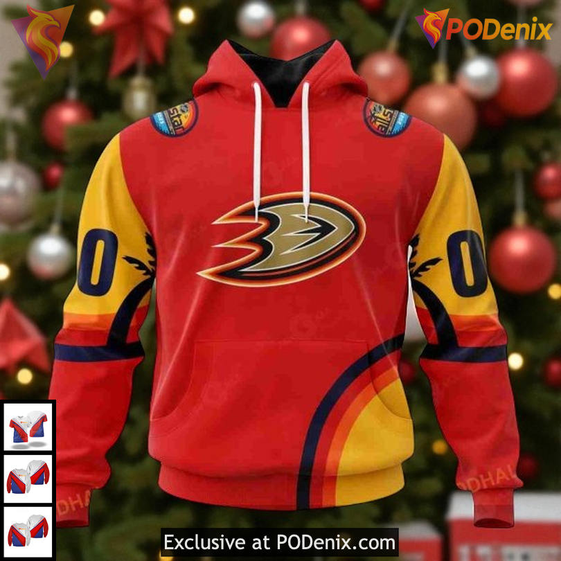 Anaheim Ducks 3D All Over Print Hoodie Custom NHL All Star Sunset Design