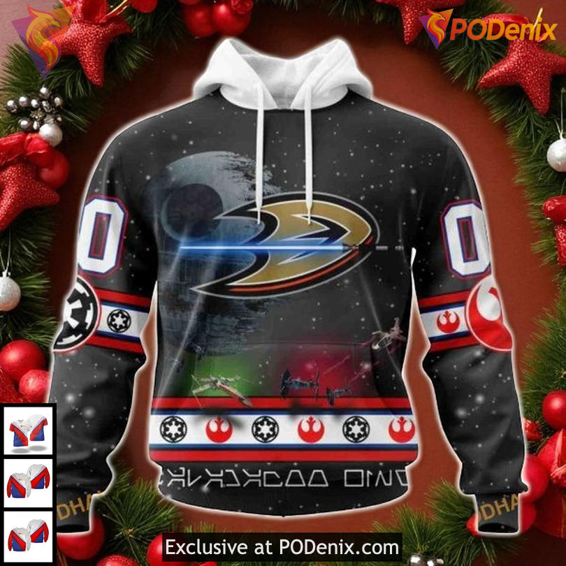 Anaheim Ducks 3D Hoodie Custom Name Star Wars Theme Special NHL Outfit