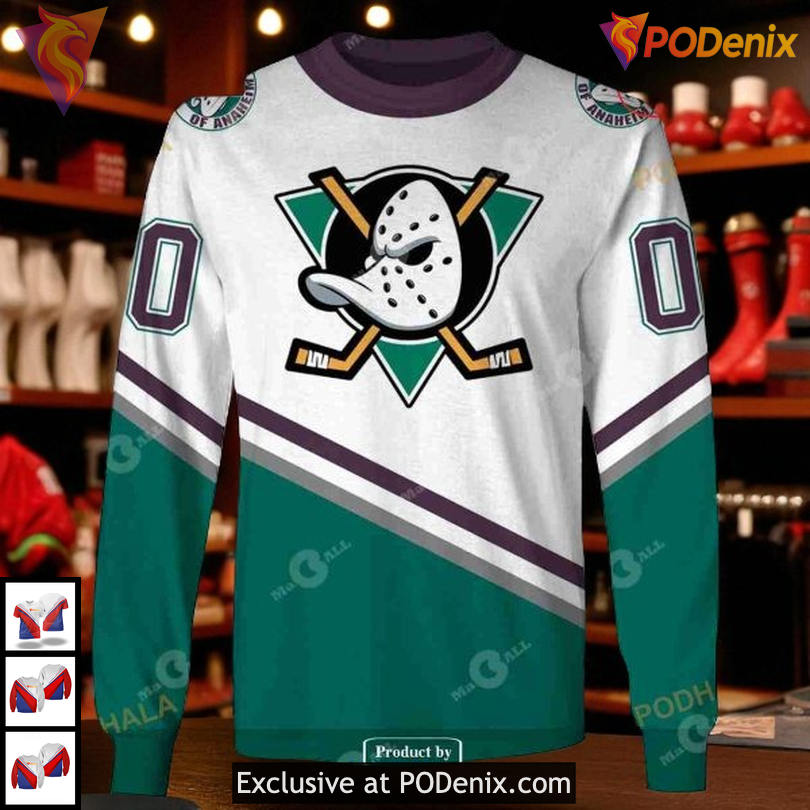 Anaheim Ducks 3D Hoodie Retro Throwback Style With Classic Mighty Ducks Logo Anaheim Ducks 3D Hoodie Retro Throwback Style With Classic Mighty Ducks Logo