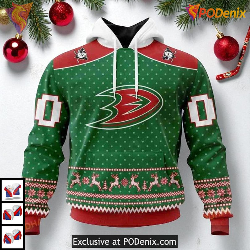 Anaheim Ducks Hoodie 3D Style Custom Name Holiday Pullover Gift For Fans Anaheim Ducks Hoodie 3D Style Custom Name Holiday Pullover Gift For Fans