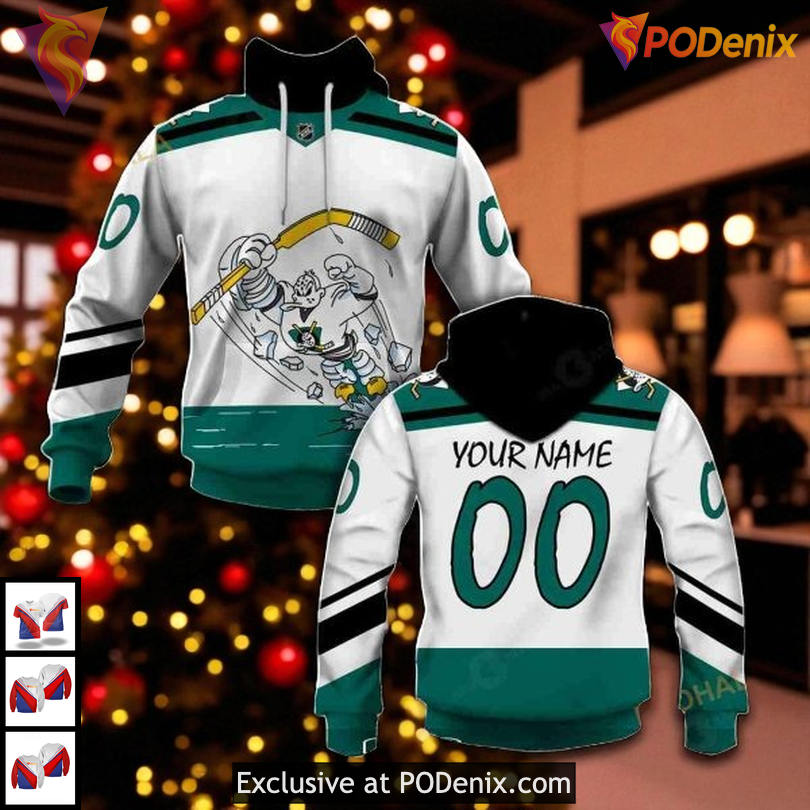 Anaheim Ducks Hoodie For Men Women Custom Name Number NHL 3D Sweatshirt