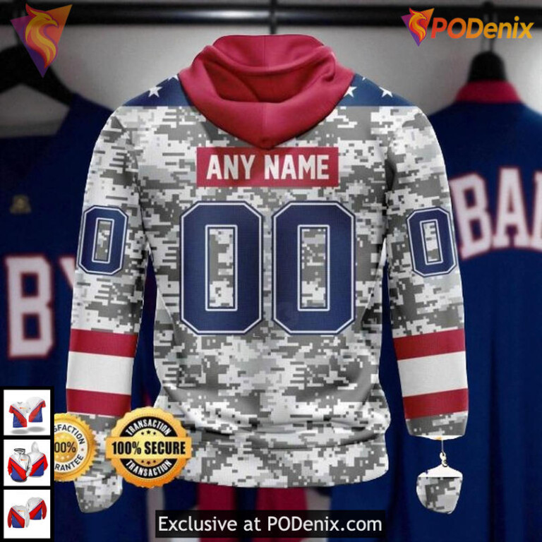 Any Name Number Camo Style New York Rangers Full Print Hoodie 3D - 1