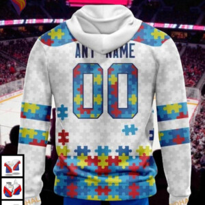 Autism Awareness Custom NHL New York Rangers Womens Hoodie, 3D Apparel - 1