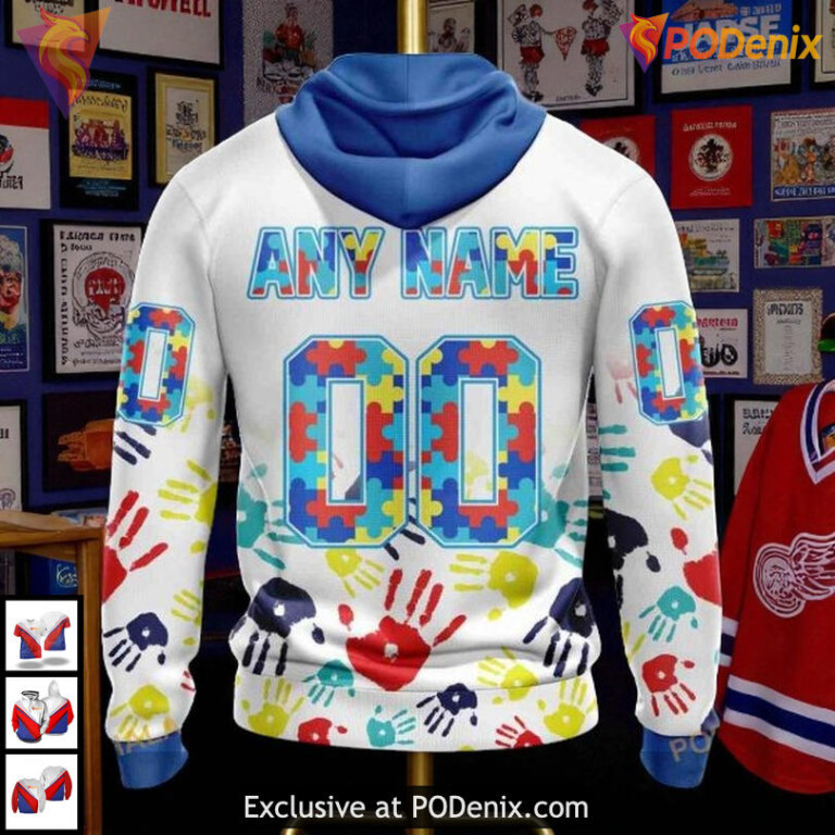 Autism Awareness Custom NHL Toronto Maple Leafs Custom Name Hoodie, 3D Apparel - 1
