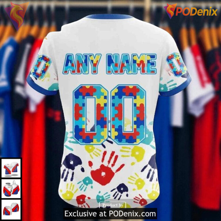 Autism Awareness Custom NHL Toronto Maple Leafs Custom Name Hoodie, 3D Apparel - 3