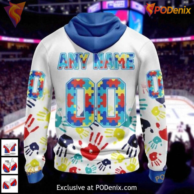 Autism Awareness Design Custom NHL New York Rangers Winter Hoodie 3D - 1